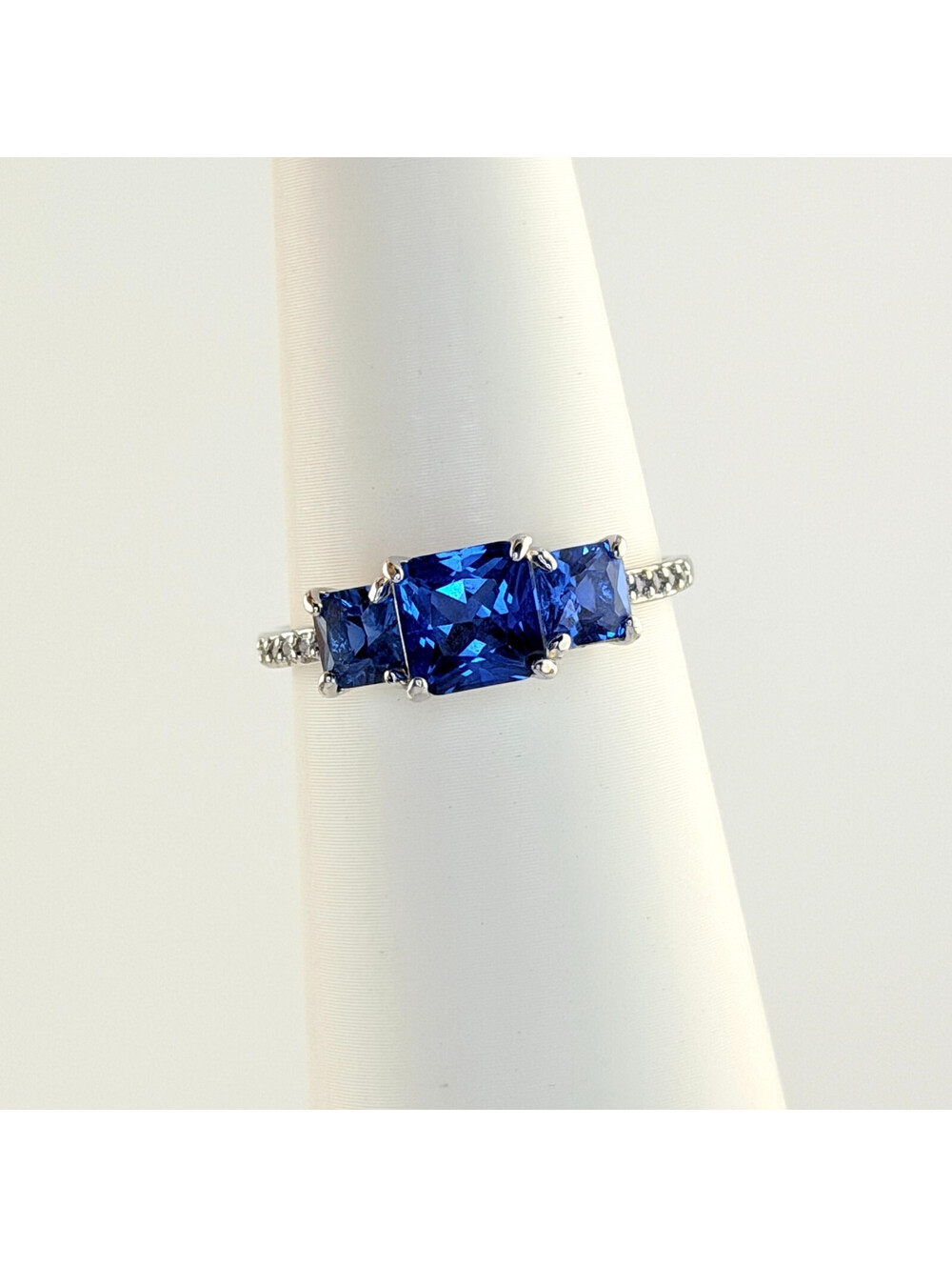 Bomb Party Ring Sz 11 RBP7776 "Always In Love" Aqua Blue Spinel On Rhodium